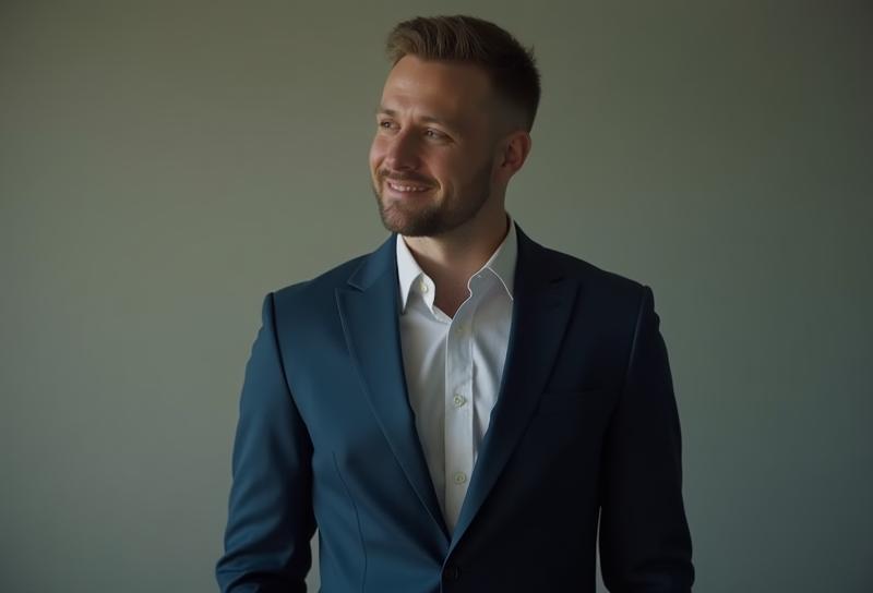Man in a perfectly tailored Tanaka business suit