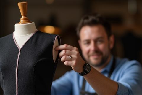 Tailor working on garment alterations